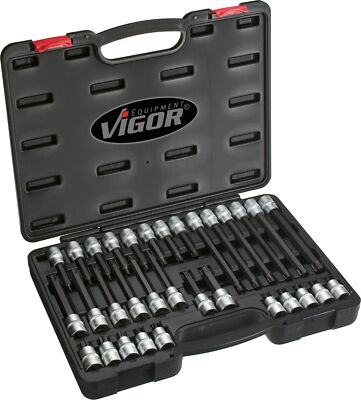VIGOR TORX  Schraubendreher-Einsatz Satz - V1917 - Vierkant12,5 mm (1/2 Zoll) - 