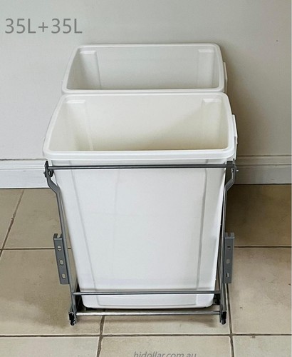 DOOR MOUNTABLE 70L KITCHEN CONCEALED BIN PULLOUT PULL OUT SLIDING LAUNDRY BIN - Picture 2 of 2