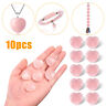 10X Natural Crystal Rose Quartz Pocket Palm Worry Stones Puff Heart Healing Pink