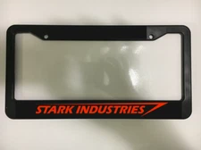 Stark Industries For Iron Man Avengers Fans Tony Black License Plate Frame NEW
