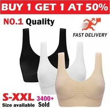 Womens Seamless Comfort Bra Comfy Shapewear Sports Stretch Crop Top Vest Support