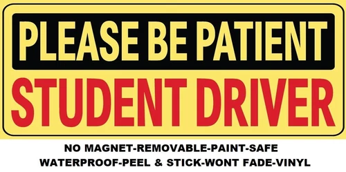 2 Pcs Student Driver Car Signs Please Be Patient Car Bumper Sticker Decal