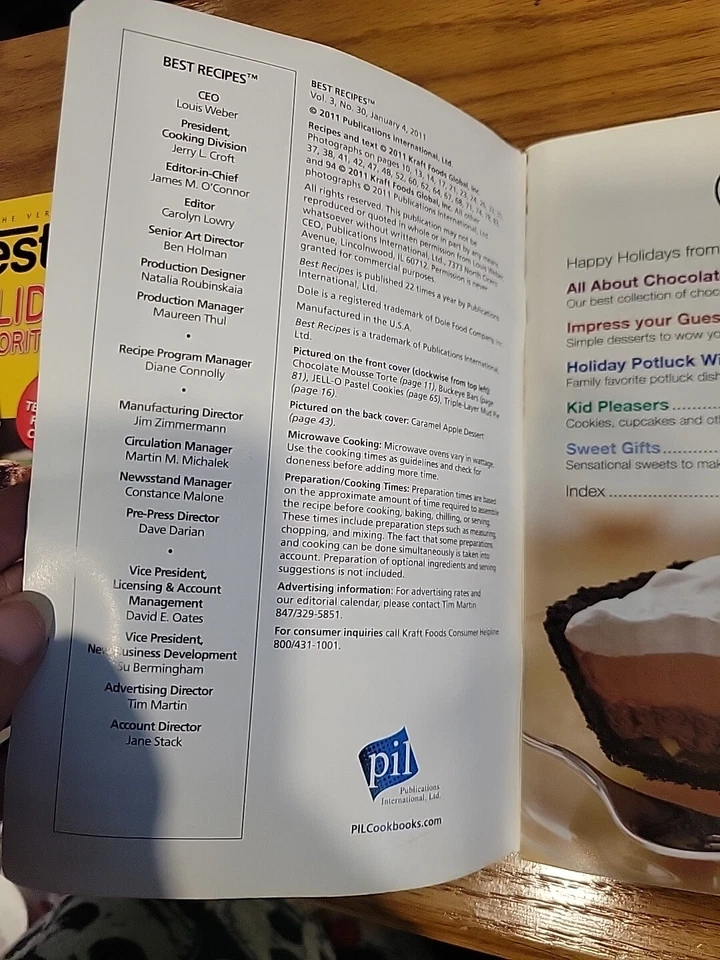 Holiday Desserts Magazine Chocolate Simple Recipes Jell-O, Cool Whip, Baker's - Image 3 of 4