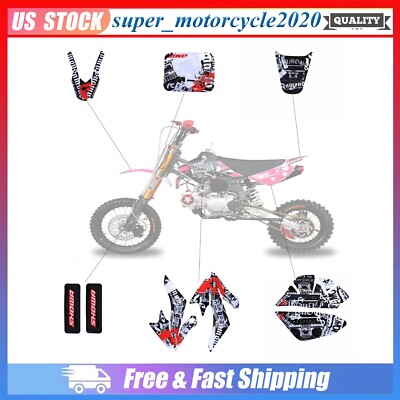 110cc Racing Sticker Graphics Decal Stickers Kit For -/ CRF50 SDG SSR 110cc 125cc Dirt Pit ...