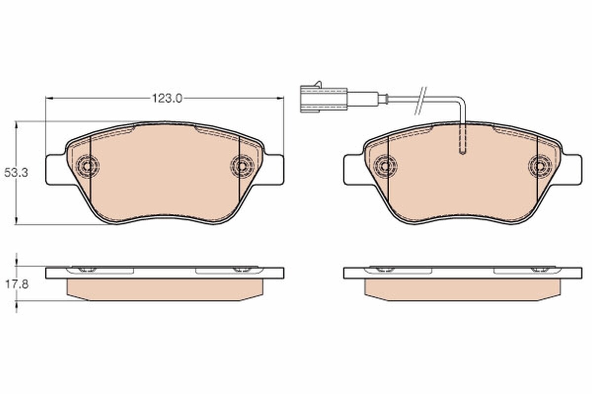GDB1654 TRW Brake Pad Set, disc brake for ALFA ROMEO,CHRYSLER,FIAT,LANCIA