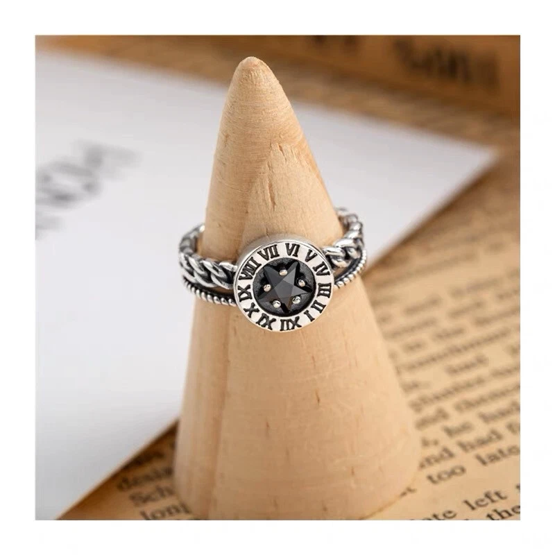 925 Sterling Silber Uhr Uhr Zeitverstellbar Ring Damen Mädchen Geschenk Herren - Bild 2 von 4