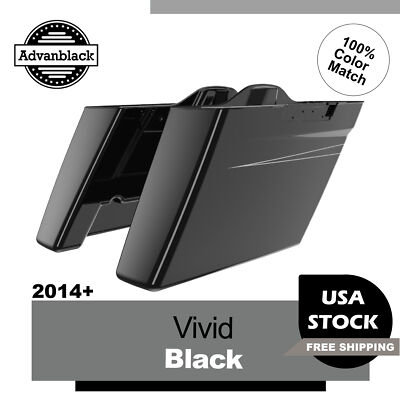 #ad #ad Advan Vivid Black No Cut Out Extended Saddlebag Bottoms Pinstripes F Harley 14 $679.00