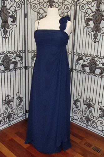 428) BARI JAY 641 SZ 18 NAVY FORMAL BRIDESMAID FORMAL PARTY GOWN DRESS $207 - Picture 5 of 9