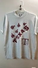 Texas A&M Men's T-Shirt Size XL Thumbs Up Short Sleeve Gray White