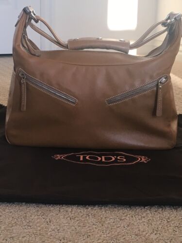 AUTHENTIC Tod's Tan Leather Miky Hobo Bag