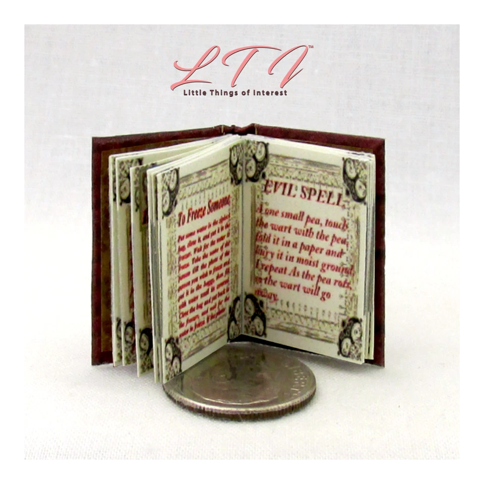 Libro ilustrado legible en miniatura escala 1:12 HOCUS POCUS LIBRO DE HECHIZOS Foto 4 de 4