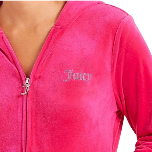 DAMEN Größe Large JUICY COUTURE LA MEAN MÄDCHEN VELOURS KAPUZENJACKE MIT DURCHGEHENDEM REISSVERSCHLUSS - Bild 6 von 8