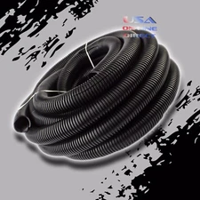  25ft. 3/4" Conduit Car Home Boat Tubing Split Wire Loom Black Color Sleeve Tube