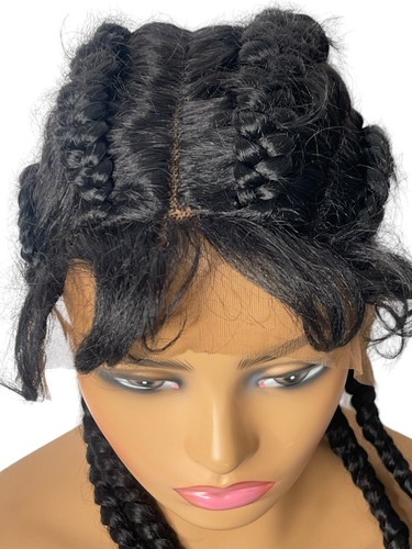 Extra Long Lace Front Cornrow Double Dutch Braided Wigs 4 Stands - Picture 11 of 15
