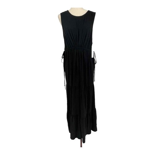 caslon embroidered dress Nora Milano Knit Short Sleeved Fit-And-Flare Midi Dress; Black main image 0