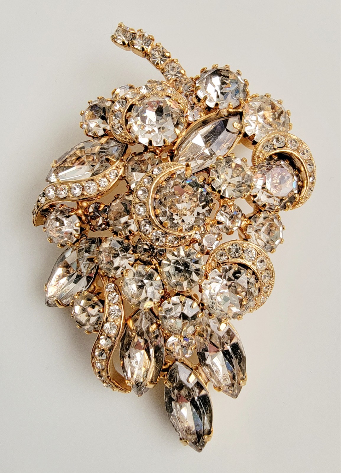 Vintage Unsigned Kramer Grape Cluster Shaped Rhin… - image 2