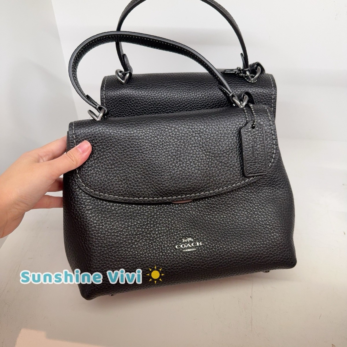 NWT Coach Emory Top Handle Bag Soft pebble leather CCE53 Gunmetal