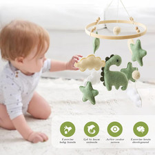 Soft Green Dinosaur Theme Baby Mobile Crib Simple Crib Bell Boys Girls Handmade