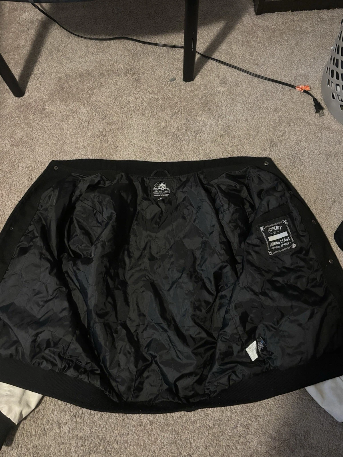 Lurking Class Letter Man Jacket Men’s Size Xl Black And White Button Up image 2