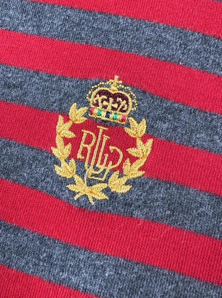 Lauren Ralph Lauren Mujer Cuello Alto Rayas Rojo Gris Con Cresta Pequeño Foto 3 de 4