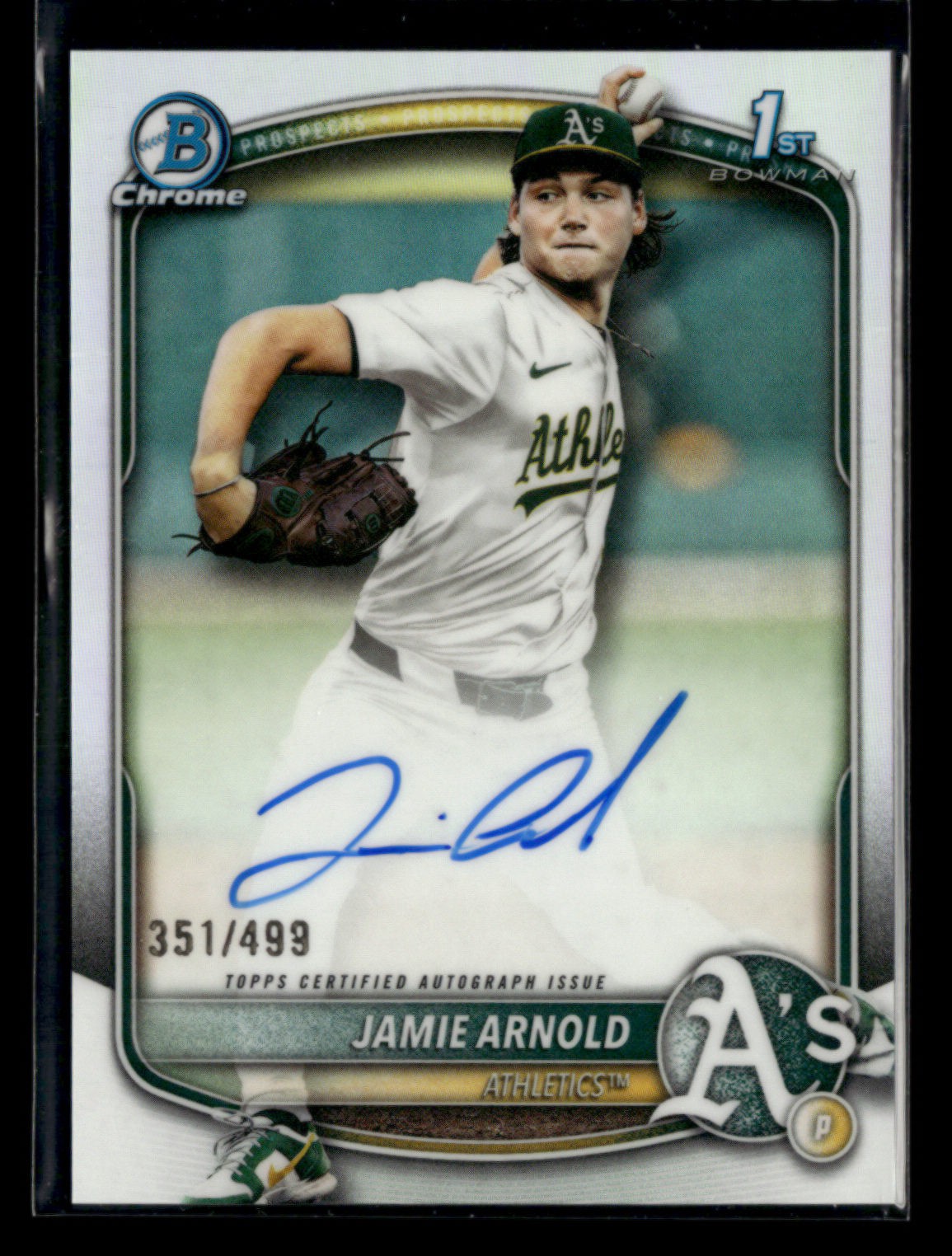 Jamie Arnold 2025 Bowman Draft 1st Chrome Prospect Auto Refractor 351/499 [zjA99