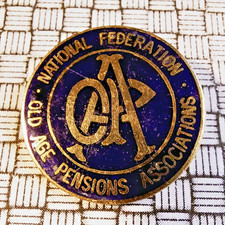 National Federation Old Age Pensions Associations Enamel Brooch Pin Badge 27mm