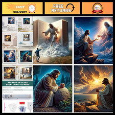 4 Pack Jesus Diamond Art Kits for Adults - 12x12 Inch DIY Painting Set