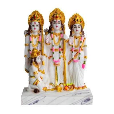Artrivia Marble Dust Lord Ram Darbar Ram Parivar Figurine Statue