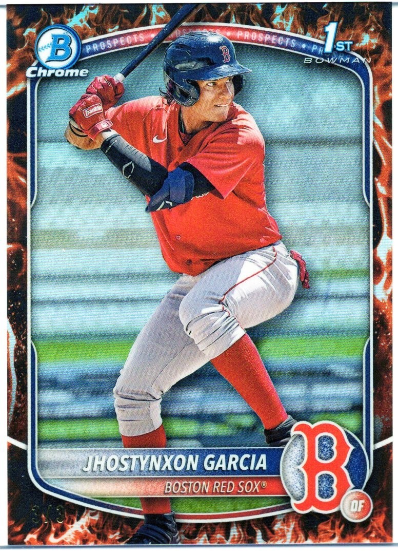 2025 BOWMAN CHROME JHOSTYNXON GARCIA FIREFRACTOR 1st BOWMAN 3/3! RED SOX! ⚾
