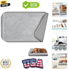 Waterproof Dog Bed Cover Machine Washable Fluffy Dog Bed Replacement Cover, 3...
