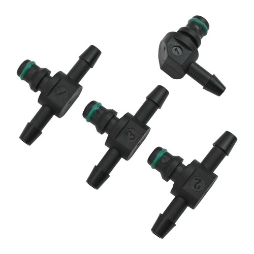 Comprehensive 4 Piece Set of Diesel Injector Return Connectors in Black - Picture 14 of 15