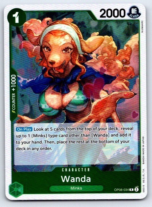 Wanda OP08-034 Rare Two Legends One Piece Foil