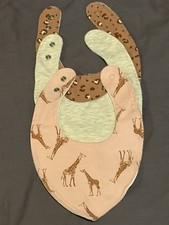 Carters 3 Fun Print Bibs Baby Giraffes w/ Snap  Child of Mine