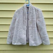 Elegante Abrigo Retro Clásico Simply Vera Vera Wang Mujer Piel Sintética S Blanco Mob Esposa