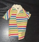 vintage 1963 Mattel Allan doll striped beach shirt with a cream-colored collar