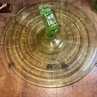 Vintage Depression Glass Tidbit Tray Green Uranium Measures ￼12” X  5”.