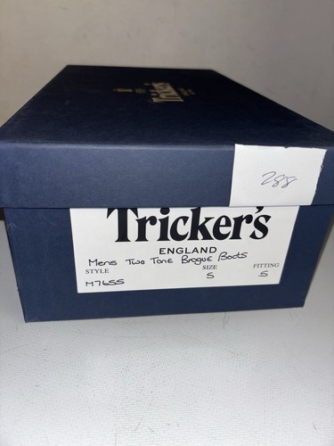 Trickers M7655 Black Leather Brogue Wingtip Country Boots Size 5 New 288 - 第 13/13 張圖片