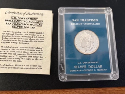 1879 S MORGAN SILVER DOLLAR STUNNING GEM BU UNCIRCULATED COIN With COA toning
