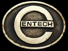 IK01172 VINTAGE 1970s **CENTECH COMPANY** SOLID BRASS OVAL BELT BUCKLE
