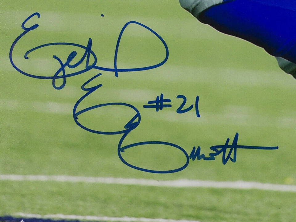 Foto BAS 16x20 firmada por Ezekiel Elliott enmarcada de los Dallas Cowboys Foto 2 de 4