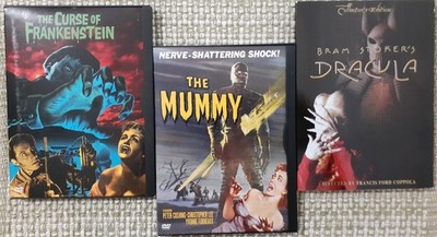 DVDs lot of 3: The Curse of Frankenstein, The Mummy, & Bram Stoker's Dracula