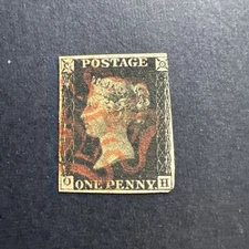Great Britain 1840 Penny Black Queen Victoria SG1 World First Stamp Red Maltese