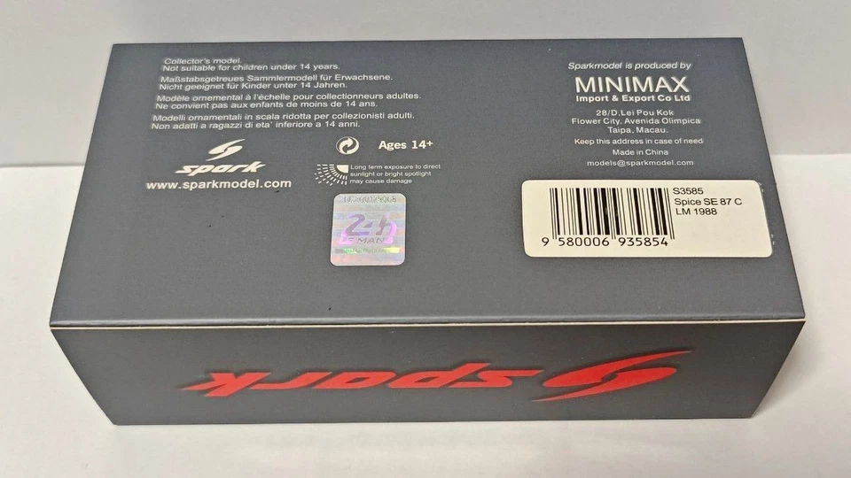 Modellino auto Spark 1/43 Spice SE87C LM 1988 24H Le Mans - Immagine 4 di 4
