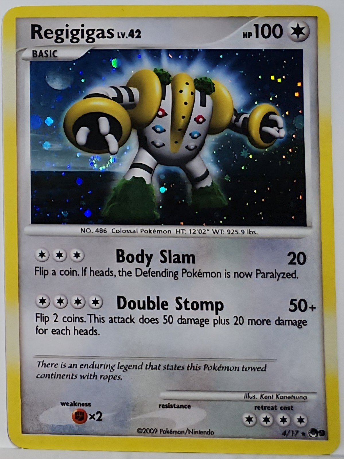 Fart Swirl 🌀 Regigigas 4/17 Cosmos Holo Rare Pokémon TCG Pop Series 9 Promo