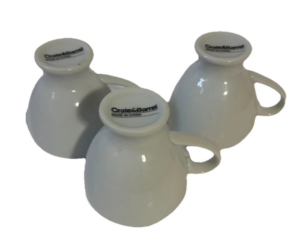VTG Crate & Barrel White Espresso Demitasse Cup Mug. Size is 4 oz 3” Tall - Image 2 of 4