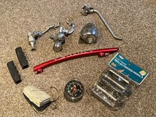 Vintage Bicycle Parts Lot Schwinn Bar Reynolds’s Light Generator Siren Odometer