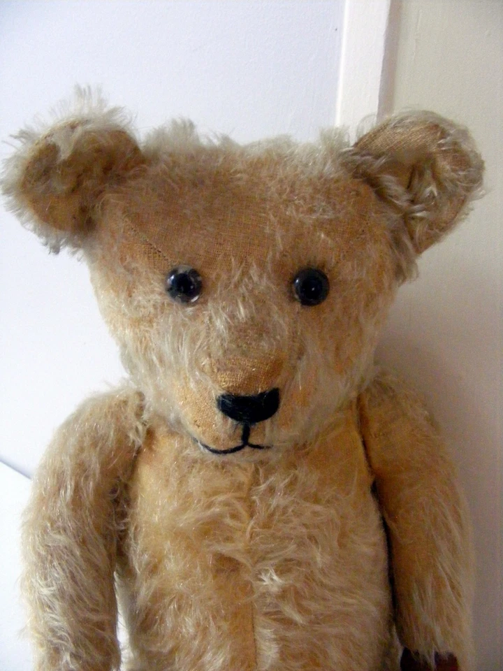 Basile ours ancien né vers 1930 environ remplis de paille hauteur 50cm. - Photo 3/4