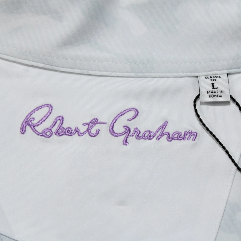 Pullover Robert Graham Nuevo con Etiquetas Faro 1/4 Cremallera Talla L en Blanco/Gris Camuflaje Mezcla de Poliéster Foto 2 de 4