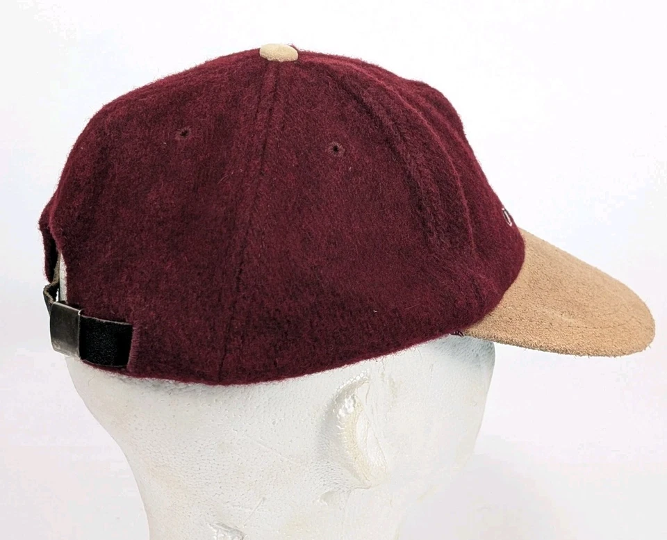 Boné ajustável Chicago Wolves IHL vintage muito raro camurça e lã - marrom/castanho - Imagem 3 de 4