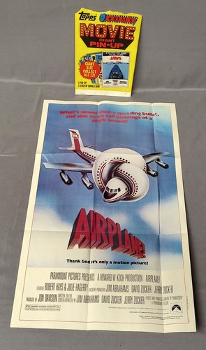 Topps Real Movie Giant Pin Up Movie Poster "Airplane" 12"x20" 1981 w/Wrapper
